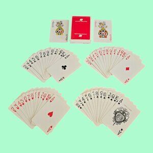 Vintage COMPLETE Deck United Airlines Playing Cards Red Backs 2 Jokers